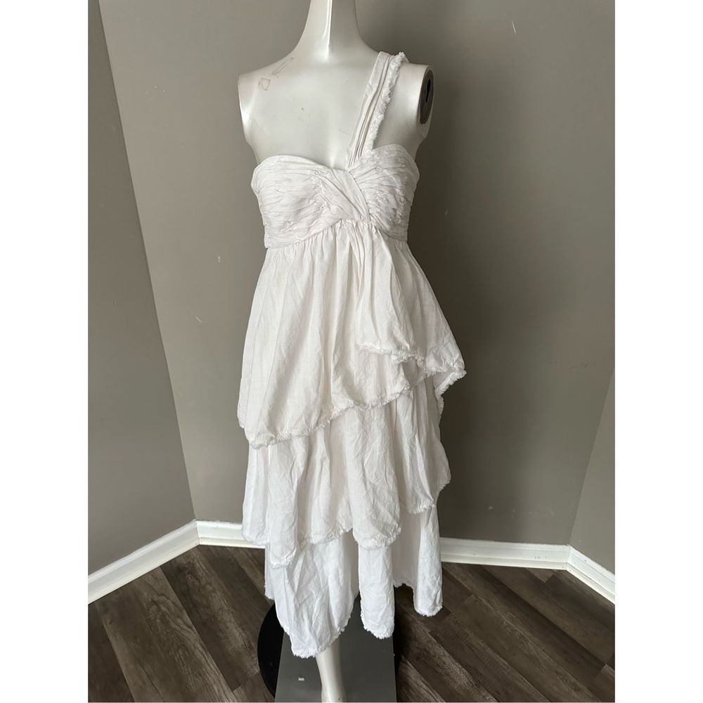 CINQ A SEPT Sori Tiered Cotton One-Shoulder Dress US 0 $465 - Picture 6 of 11